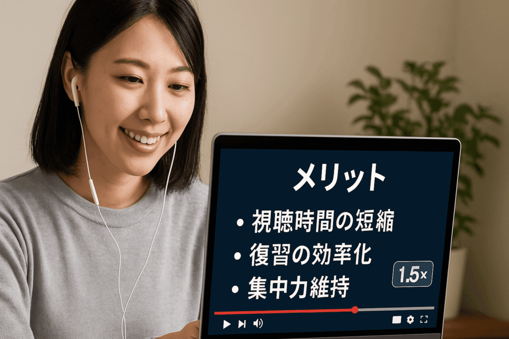 manabi+ schoolの動画視聴機能に満足している30代女性の受講者の画像