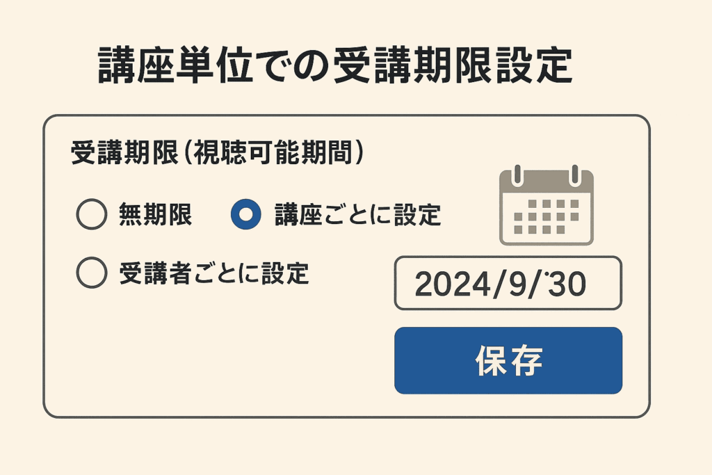 講座単位で受講期限がわかるようにななった画像