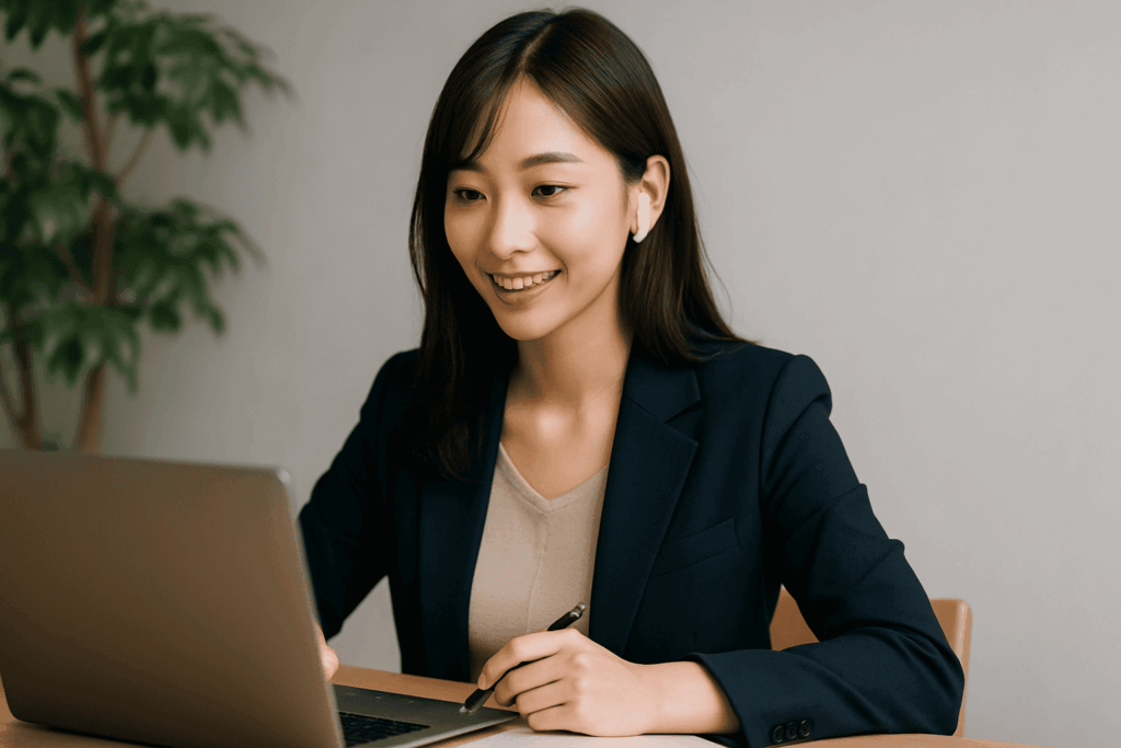 オンライン研修の成功ポイントがわかった教育DX部門担当の30代女性の画像