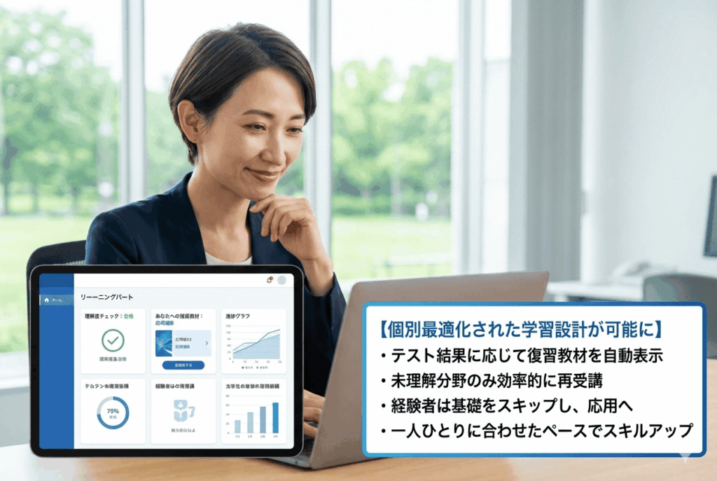 eラーニングを個別教育に最適化して運用ができている教育DX担当の40代女性の画像