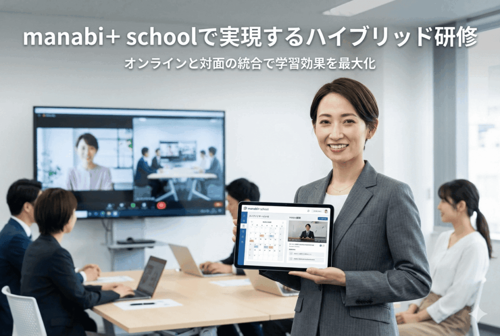 manabi+ schoolでハイブリッド研修を運用している教育DX部門担当の30代女性の画像