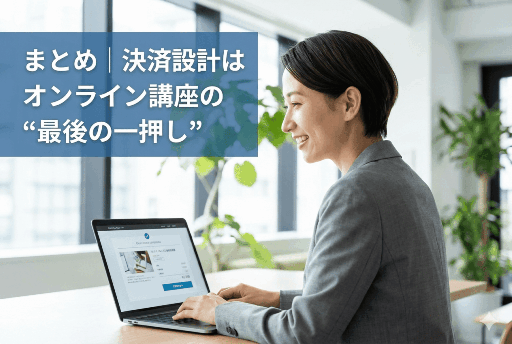 決済設計は収益化の大きな要素として考えている資格学校担当の30代女性の画像