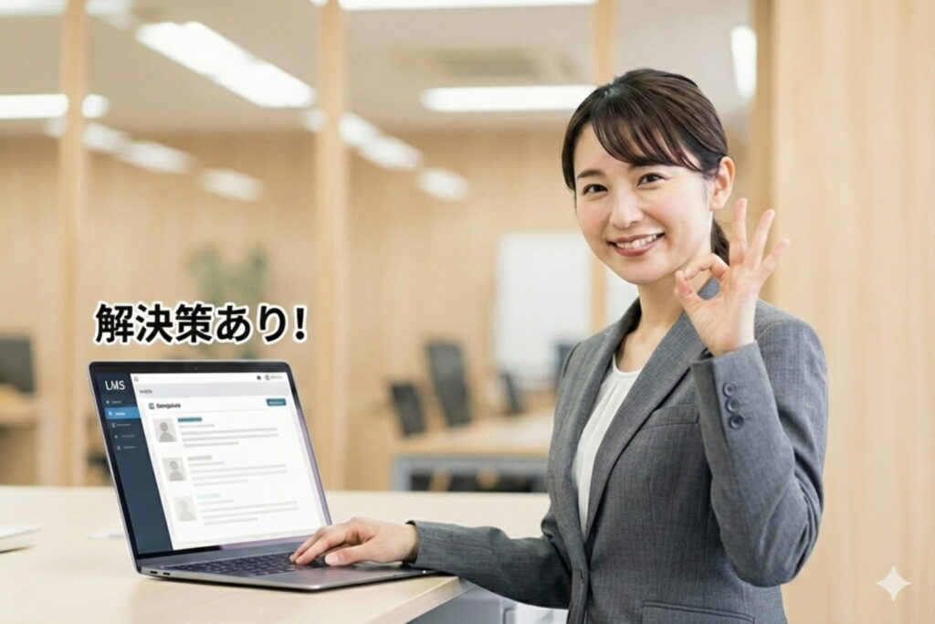 LMSで不正受講の最適な対策方法が見いだせたeラーニング運用担当の女性社員