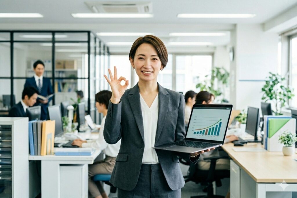 企業研修の運営担当者である人事部の30代女性社員