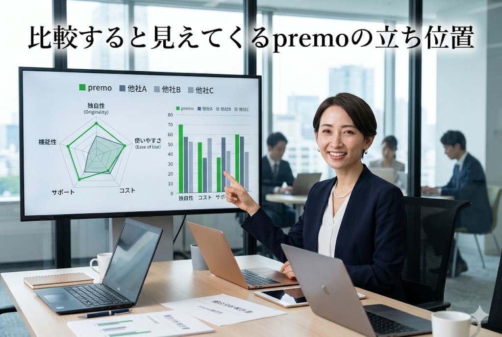 premoを他社AIエージェントと比較して満足している40代女性の教育DX担当女性の画像