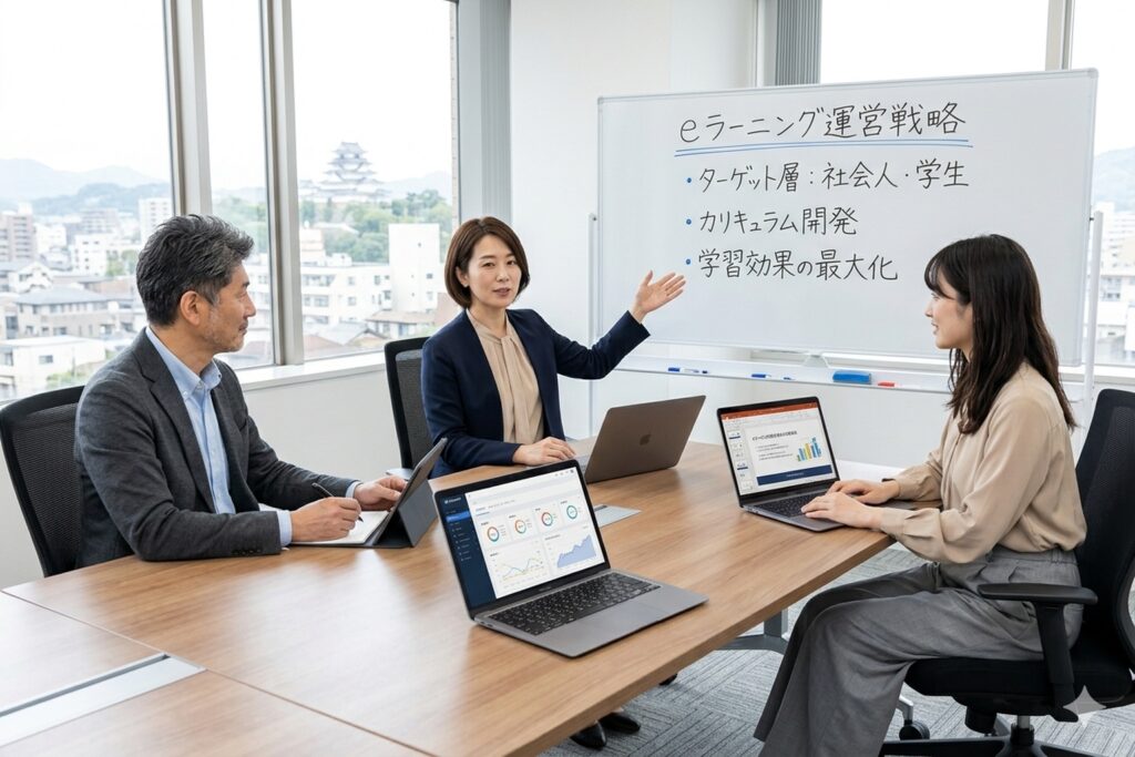 AIエージェントで運営業務を自動化したことで作業効率を高め、空いた時間で戦略会議を行うeラーニング運営担当社員