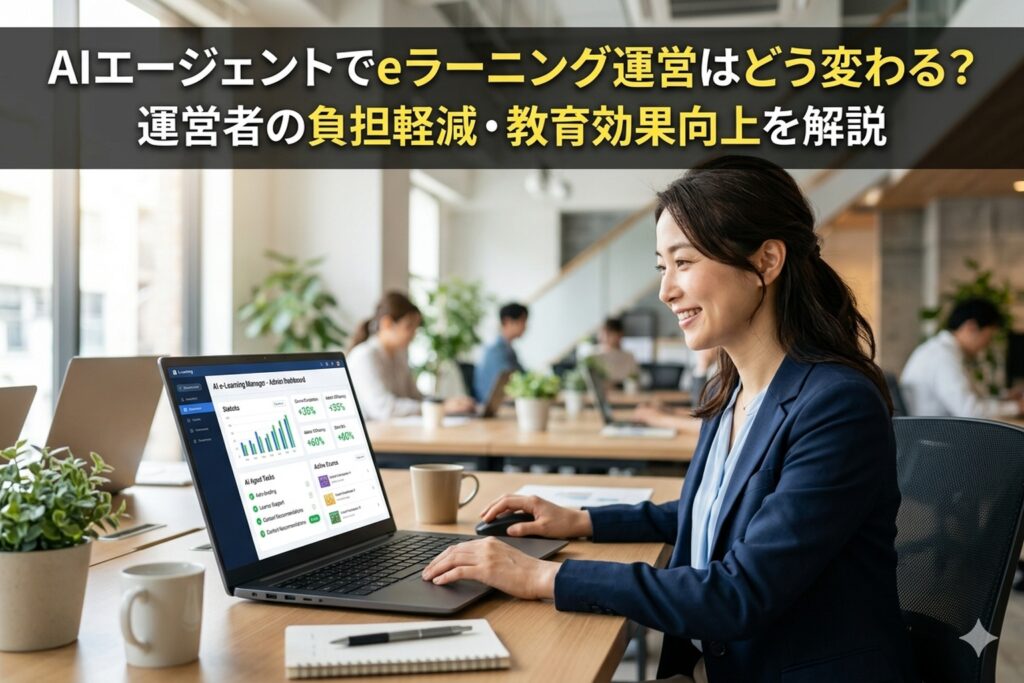 AIエージェントによって運営業務の効率化に成功したeラーニング運営会社の女性社員