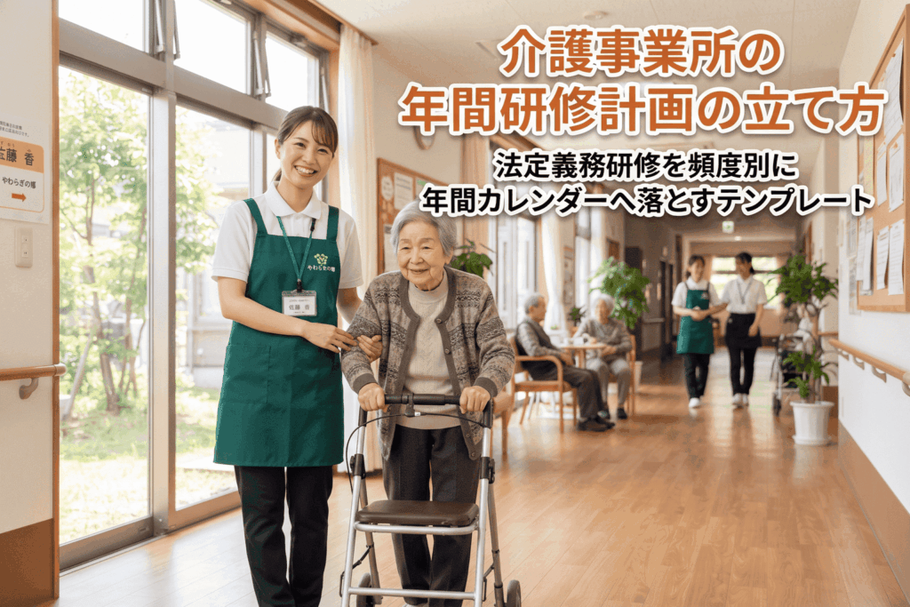 利用者に付き添う20代女性介護職スタッフ